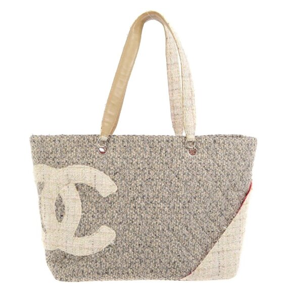 Chanel Pink Tweed Cambon Ligne Tote Handbag 120577 - Picture 1 of 12